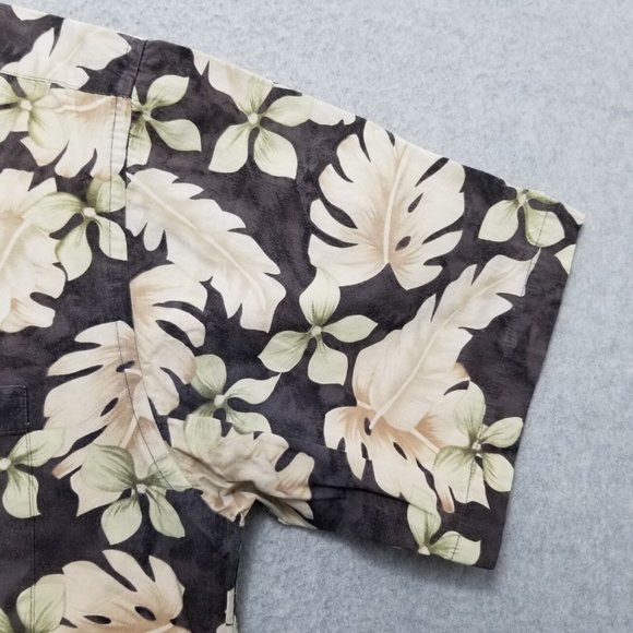 Campia Moda Shirt Mens Large Brown Floral Hawaiian Button Up Short Sleeve Casual - Picture 3 of 9